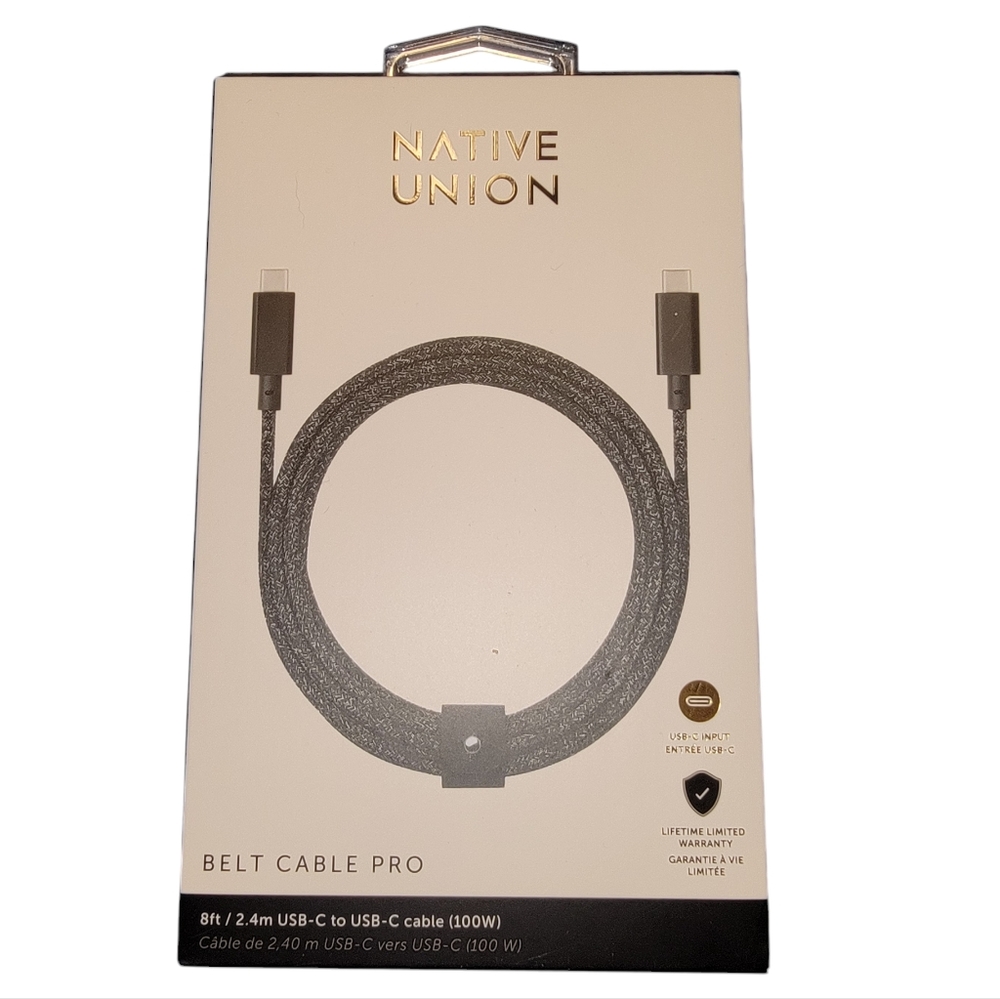 NIB Native Union Paris Belt Cable Pro 100W (USB-C to USB-C) 8 ft